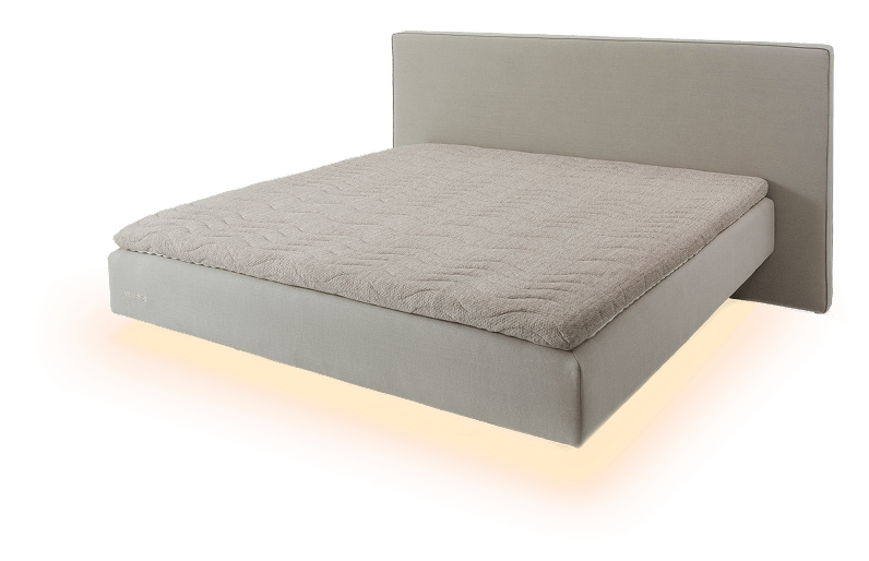 lebdeca postelja z led osvetlitvijo boxspring fly